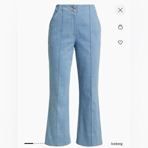 Veronica Beard Kean Pintuck Denim Flare Leg